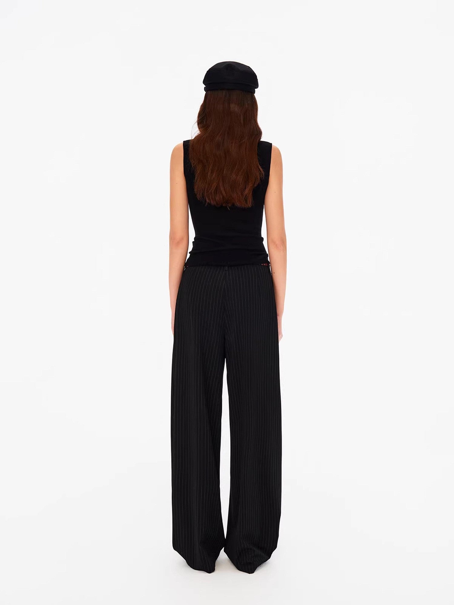 Northbutsouth Vertical Stripe No Waistband Relaxed Mid Rise Curved Leg Women&