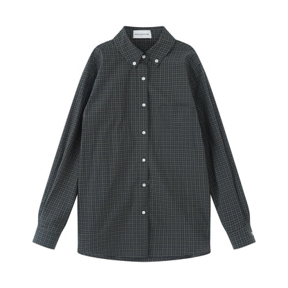 RUN TO THE FUTURE Soft 100% Cotton Breathable Original Loose Polo Collar Button Plaid Shirts