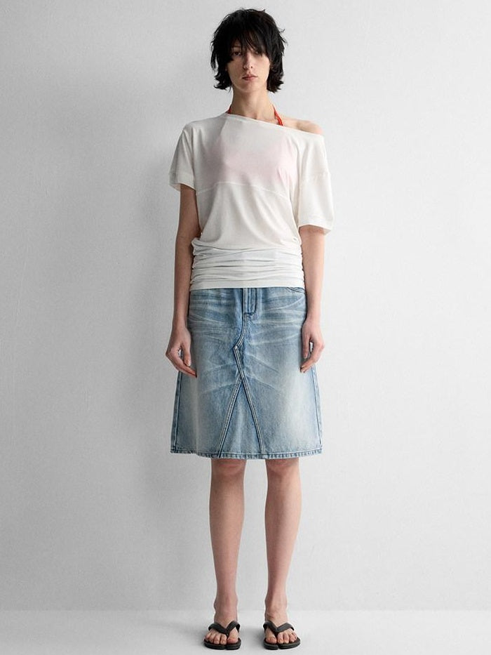 RUN TO THE FUTURE Breathable Modal Slim Fit Boat Neck Casual Women Solid Short Sleeve T-Shirts
