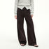 RUN_TO_THE_FUTURE_Casual_Mid_Low_Waist_Zip_Fly_Polyester_Women_Deep_Brown_Wide-Leg_Pants_MISSTT
