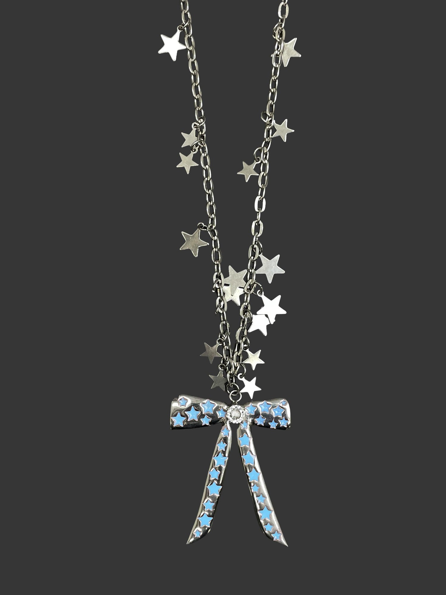 takeabreak Butterfly Bow Blue Star Resin Zircon Long Women&