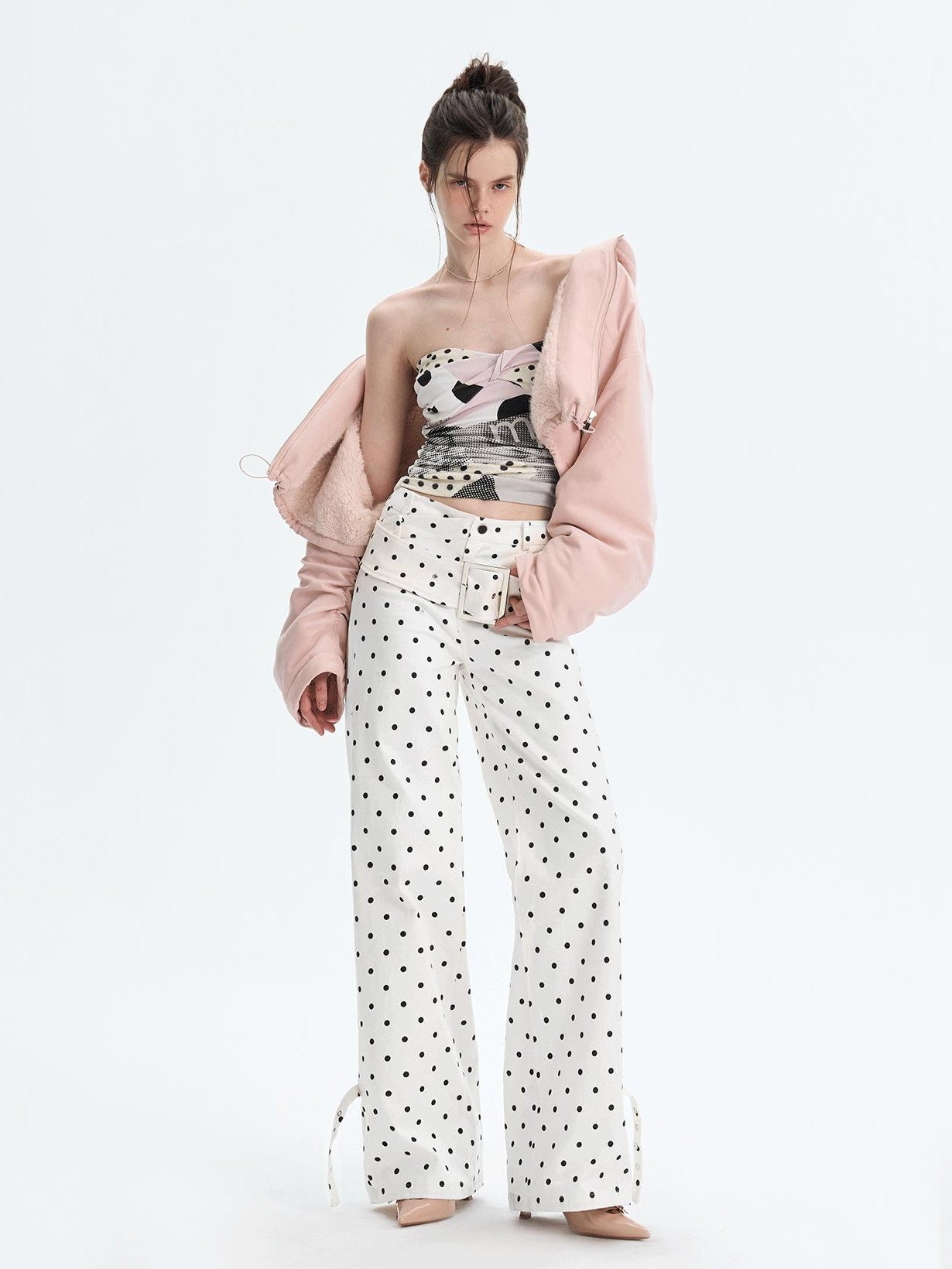 The NeverMore Cute Floral Print Sweet Slim Fit Regular Length Off White Sizes S M L Tube Tops