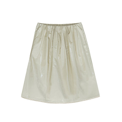 Northbutsouth_Lace_Panel_Pleated_A_Line_Elastic_Waist_Casual_Women&