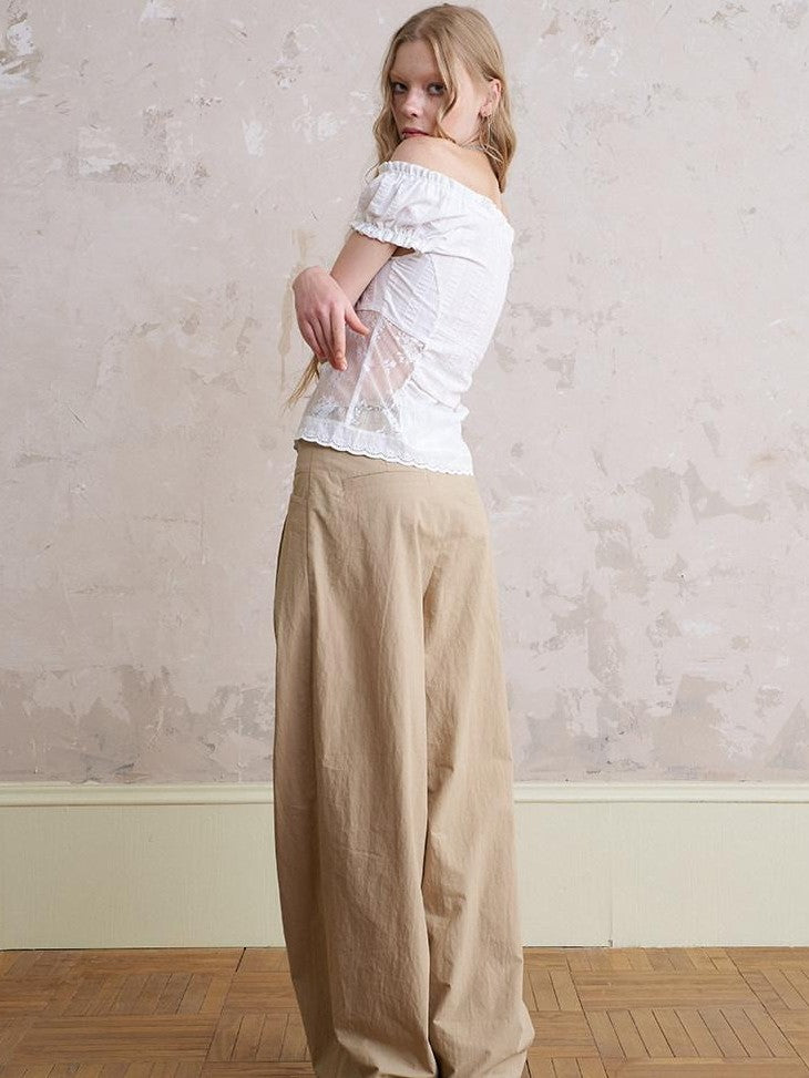 DIDDI MODA White Lace Top Petal Hem Skirt Women&