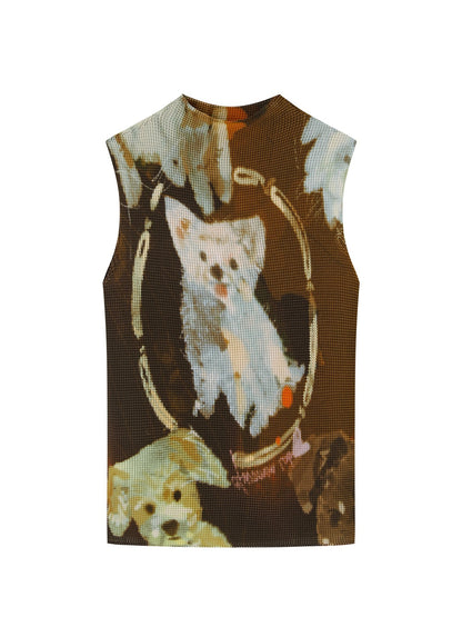 OfAkiva_Dog_And_Cat_Print_Designer_Original_Pineapple_Pleated_Women&