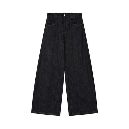 7Shiftin_Dark_Blue_Non_Stretch_Natural_Waist_Casual_Straight_Cut_Ladies_Wide_Leg_Jeans_MISSTT