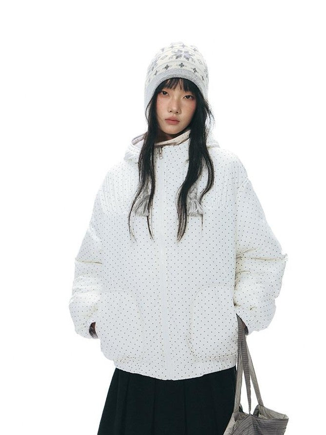 NAPSNAPS Polka Dot Reversible Hooded Printed Women&