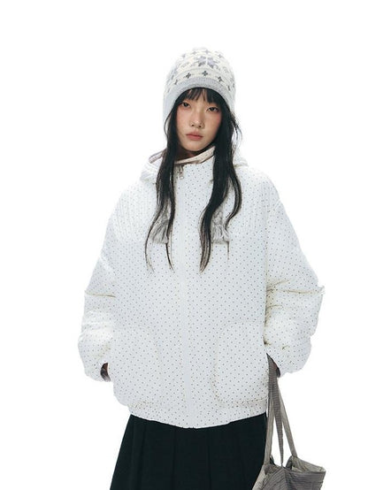 NAPSNAPS Polka Dot Reversible Hooded Printed Women&