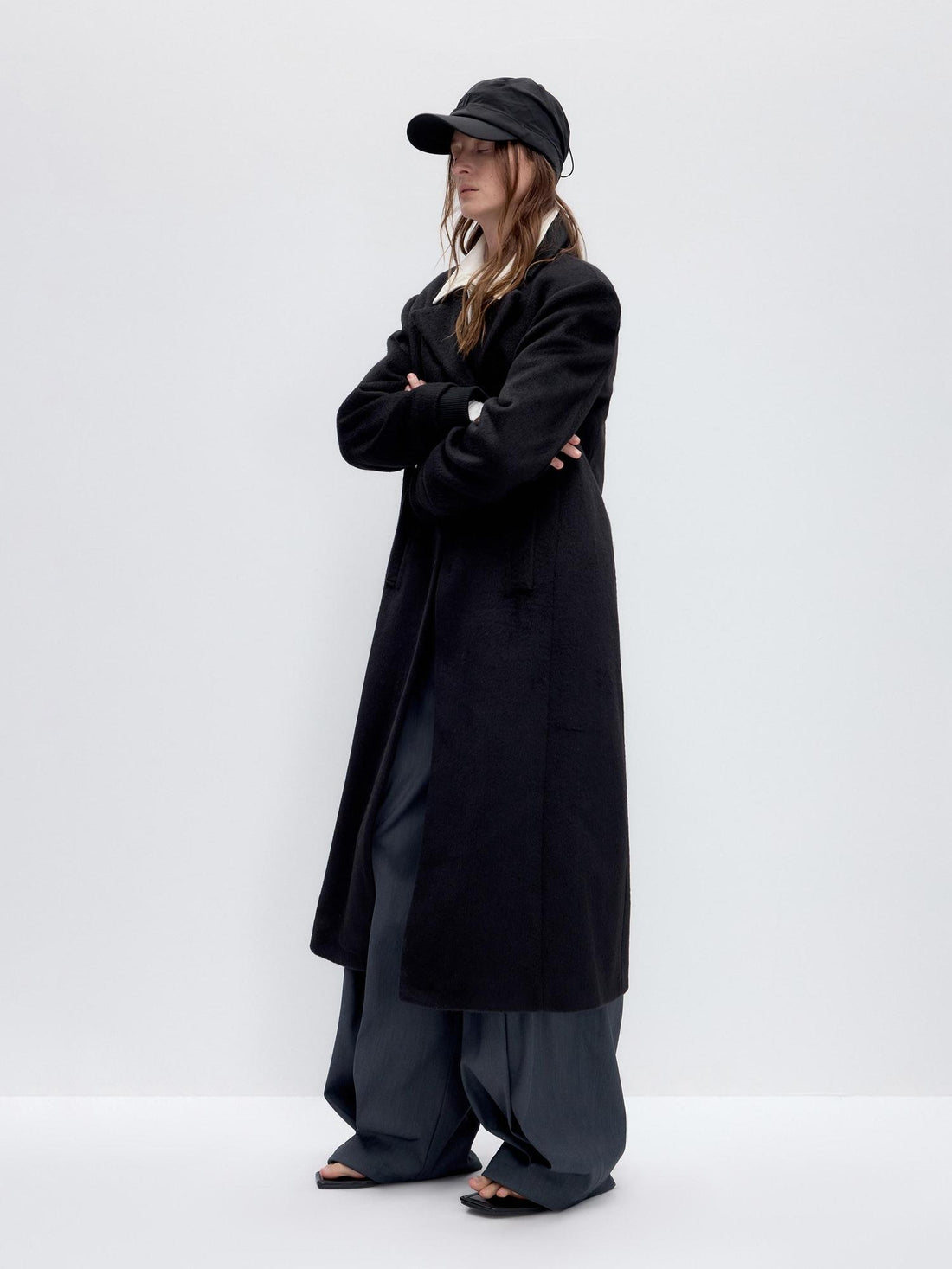 RUN TO THE FUTURE Lambswool Blend Patchwork Relaxed Fit Vintage Commuter Double Breasted Overcoats