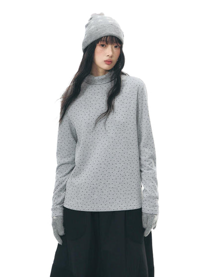 NAPSNAPS Star Print Brushed Fleece High Neck Women&