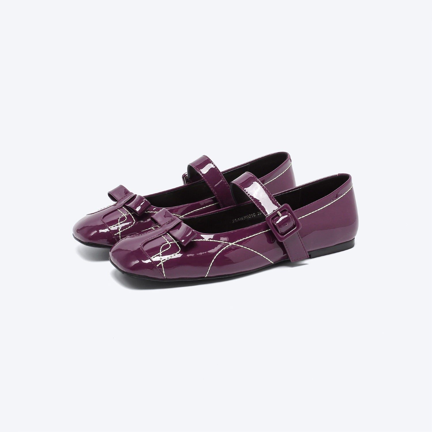 RUN TO THE FUTURE Sheepskin Insole Vintage Square Toe One Strap Low Heel Rubber Sole Women Flats