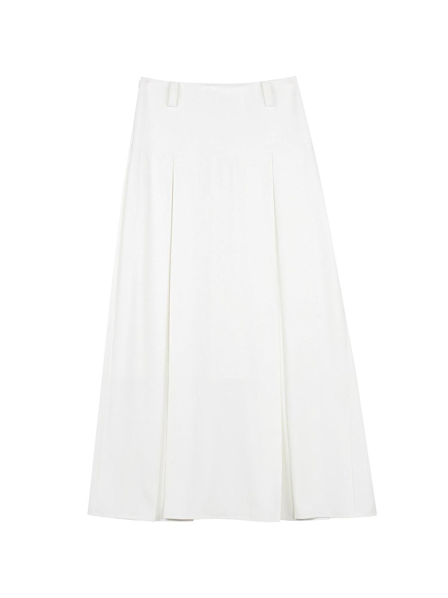 7Shiftin Elegant Versatile Solid White Classic Fit For Young Women Maxi Skirts