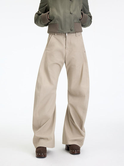 RUN TO THE FUTURE Chinos femme 100 % coton, coupe décontractée sculptée, taille mi-basse, jambes droites