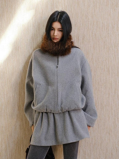 FU FRESH UP Youthful Loose Jacket Bubble Hem Women&