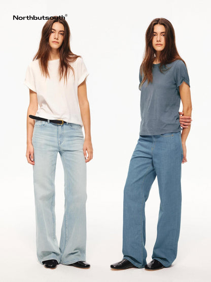 Northbutsouth Textured Crewneck Folded Cuff Loose Women&
