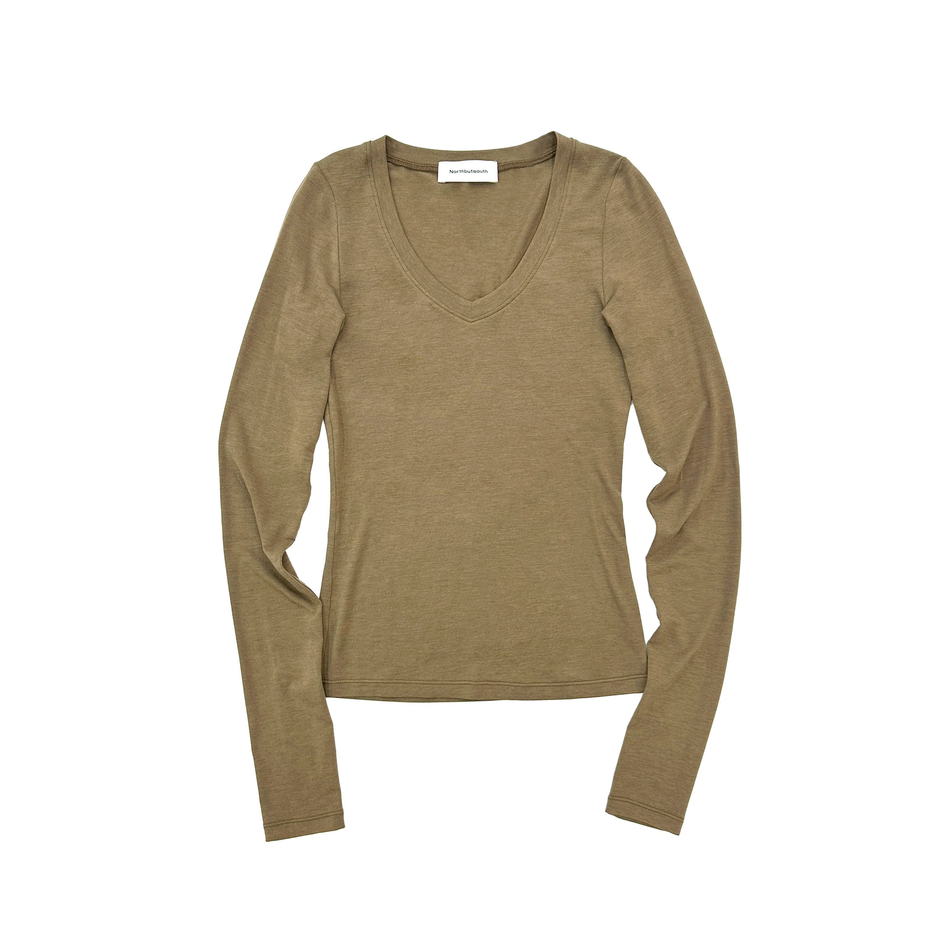 Northbutsouth_Tricolor_V-neck_High_Stretch_Slim_Women&