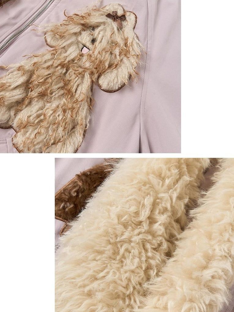 OuttheBlue Eco 90 Down Warm Loose Casual Patch Lapel High Waist Women Zipper Down Jackets