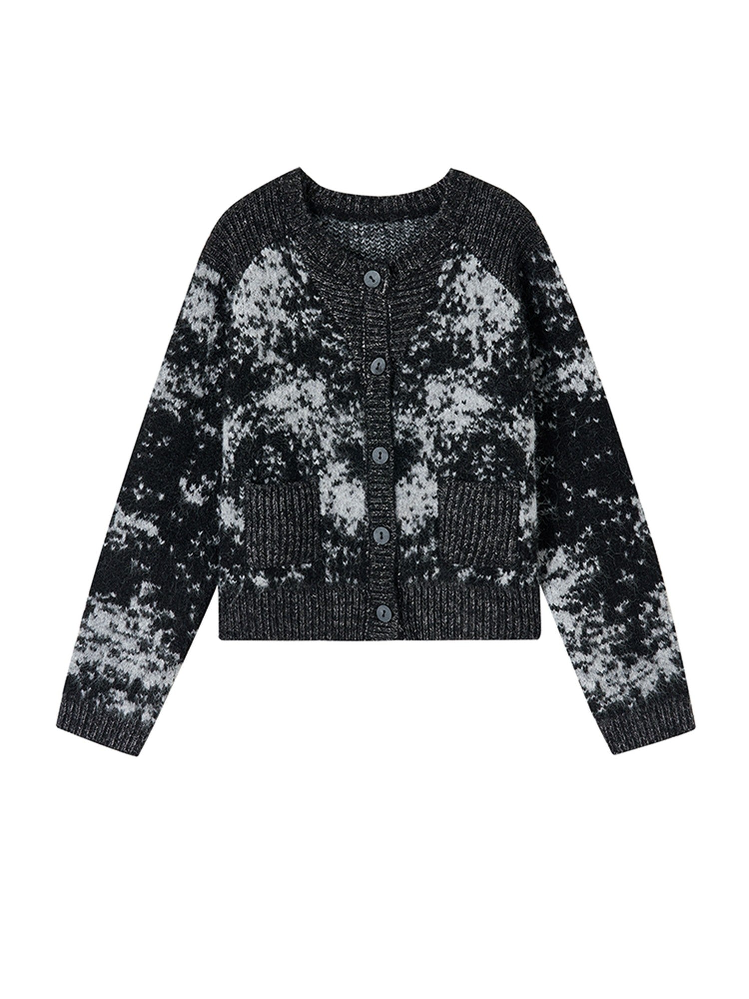 AnnoMundi Black Starry Half Open Collar Buttoned Women&