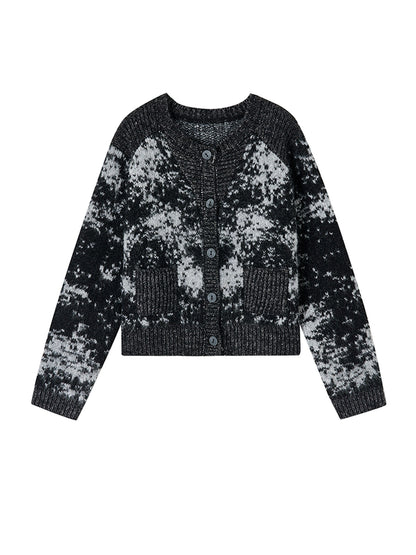 AnnoMundi Black Starry Half Open Collar Buttoned Women&