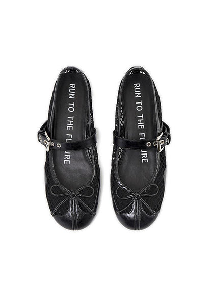 RUN TO THE FUTURE Breathable Cutout Slip On Casual Ballet Round Toe Lambskin Insole Flats