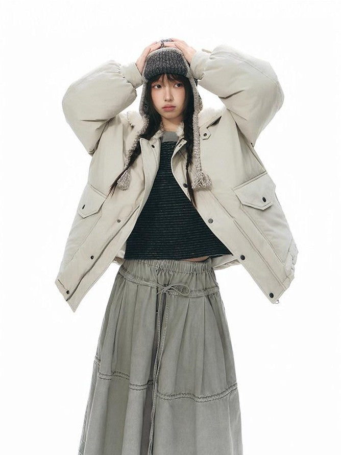 NAPSNAPS Washed Denim Tie Elastic Waist Flared Women&