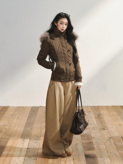7Shiftin Low Waist Casual Straight Cut Khaki Women Everyday Versatile Wide Leg Pants