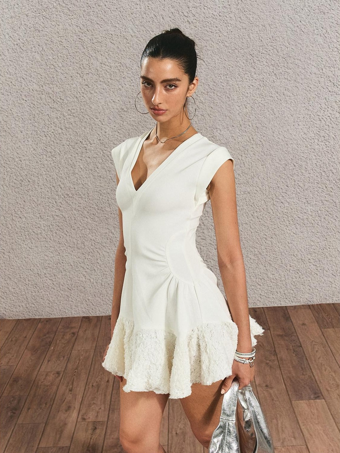 The NeverMore High Waist Street Slim Fit Spaghetti Strap Polyester Everyday Chic Mini Dresses