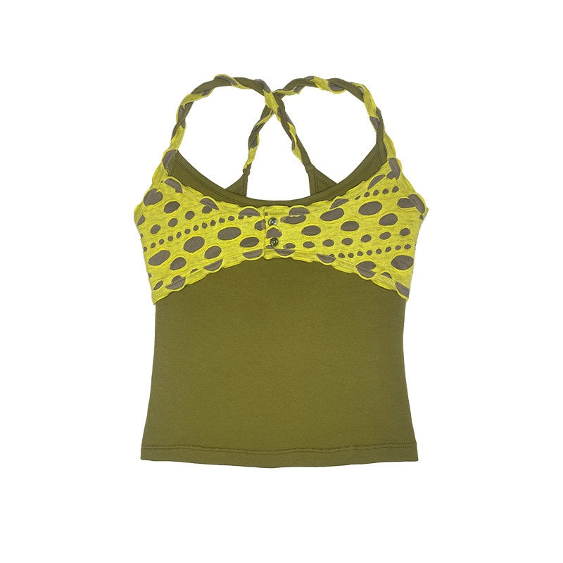 nit alcove Breathable High Stretch Cutout Slim Fit Commuter Unisex Cotton Crop Camisoles