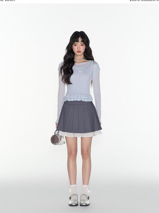NAPSNAPS Ruffled Sheer Cutout Slim Women&
