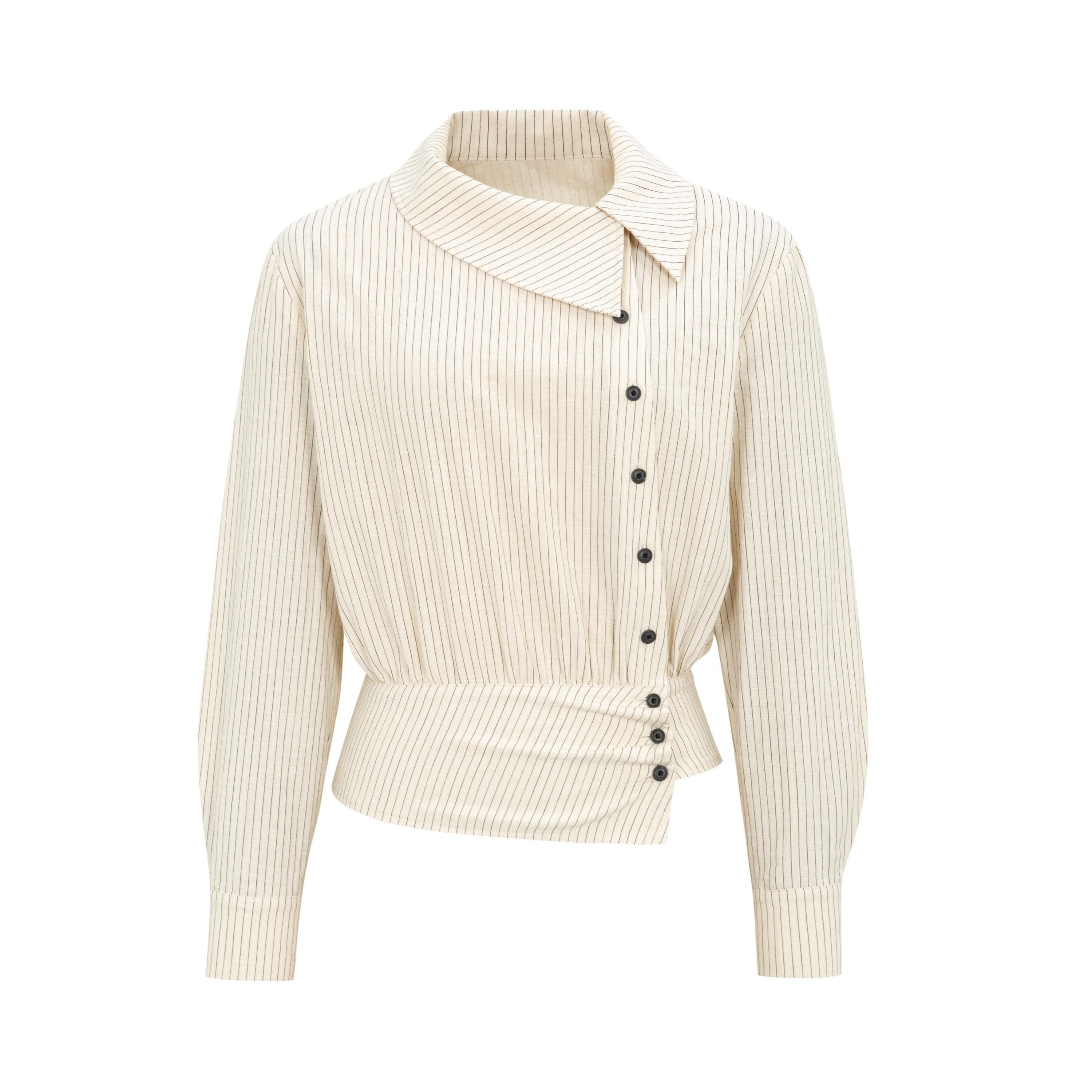 Dorydory_Striped_Asymmetric_Cropped_Slim_Waist_Women&