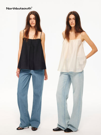 Northbutsouth Sheer Textured Adjustable Side Coverage Pleated Women&