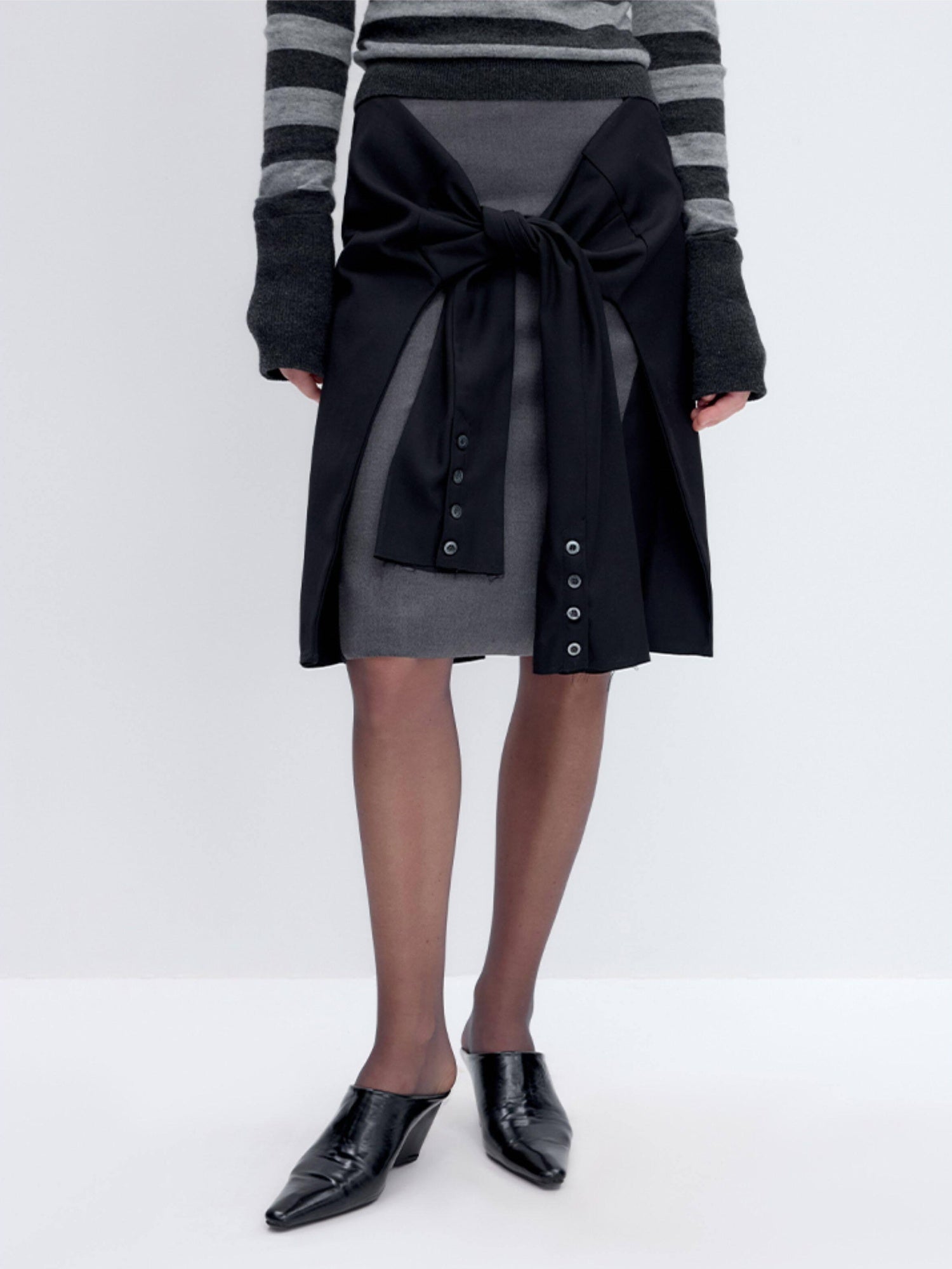 RUN TO THE FUTURE Polyester Blend Lined Pockets Vintage A Line Low Waist Women Casual Midi Skirts