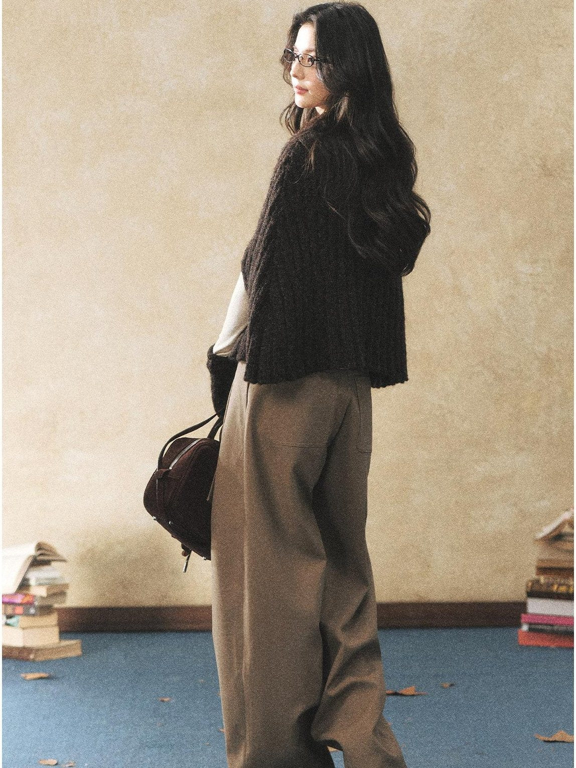 7Shiftin Cozy Button Cardigan Casual Relaxed Women Oatmeal Deep Brown Sweaters