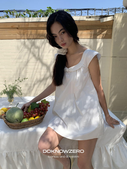 DKZ OFFICIAL White Doll Collar A Line Two Piece Women&