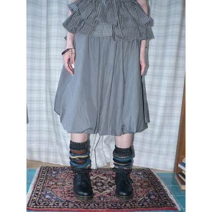 ang_project_Gray_Pleated_Elastic_Waist_Women&