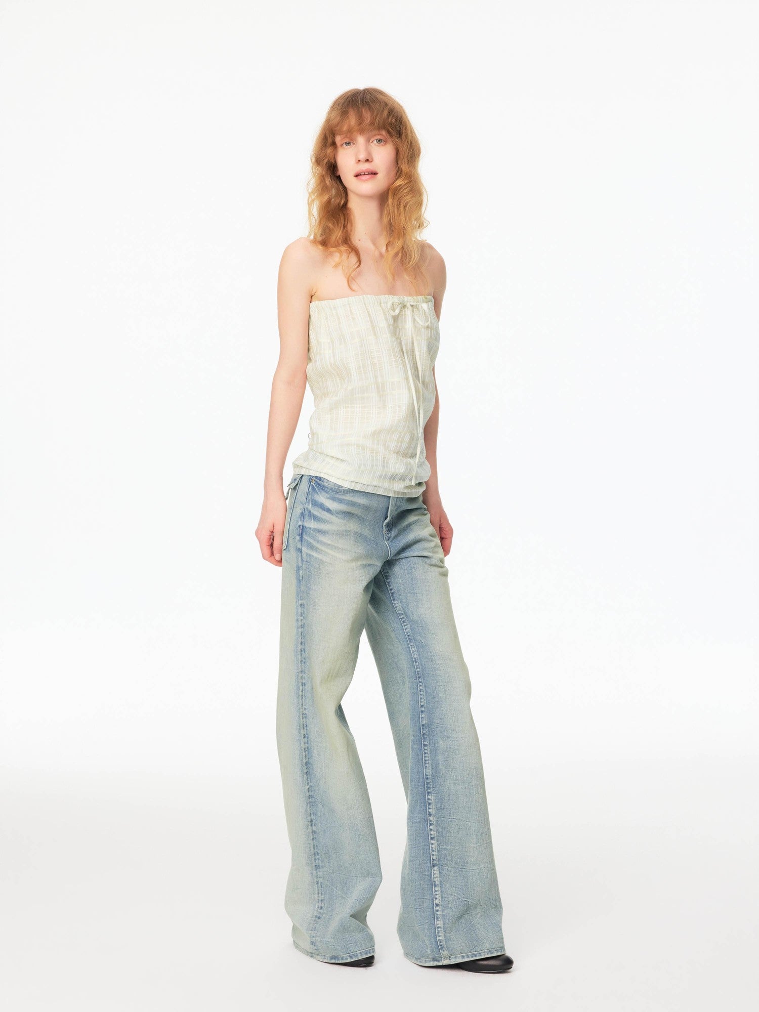 Northbutsouth Dusty Rose Whisker Fade Wave Wash Red Selvedge Women&