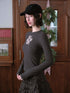 DKZ_OFFICIAL_Fuzzy_High_Neck_Cat_Paw_Patchwork_Slim_Fit_Women&