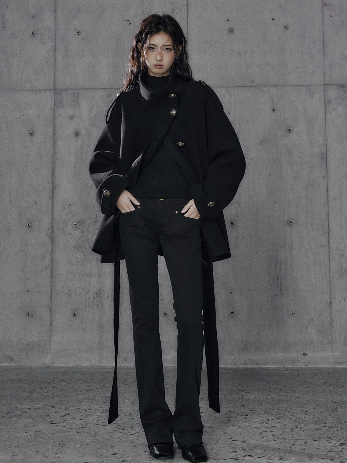Low pixel Washed Black Low Rise Microstretch Street Tight Women Cotton Zip Straight Pants