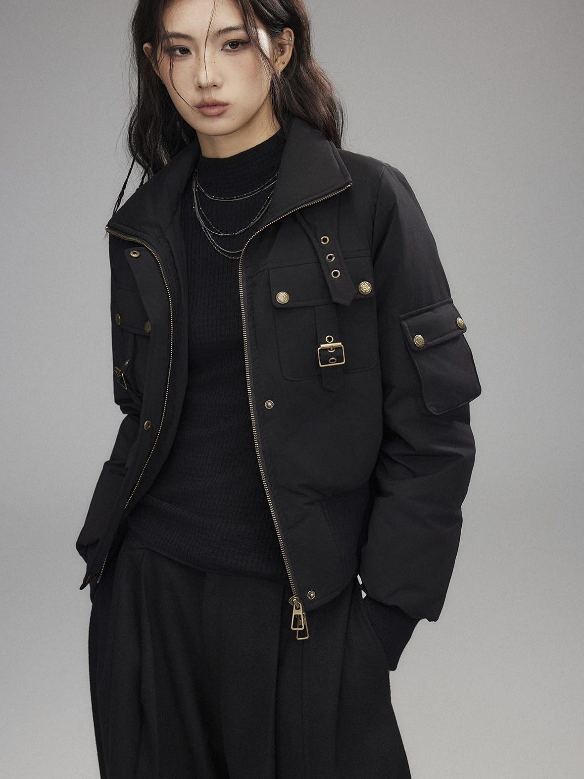 Low pixel 90 Percent White Duck Down Warm Casual Cinched Waist Women Everyday Down Jackets
