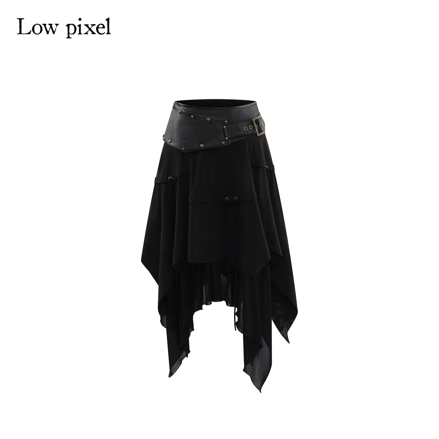 Low_pixel_Sexy_Low_Waist_Asymmetrical_A_Line_Zipper_Black_Woven_Polyester_Midi_Skirts_MISSTT