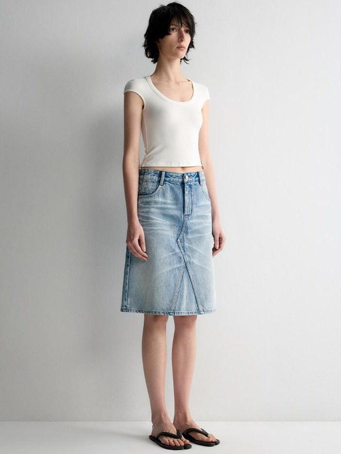 RUN TO THE FUTURE Versatile Slim Fit Short Solid Viscose Cotton Blend Women T Shirt Crop Tops