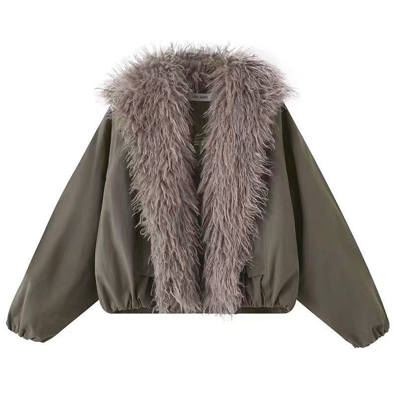 DIDDI_MODA_Khaki_Double_Breasted_Bubble_Hem_Women&