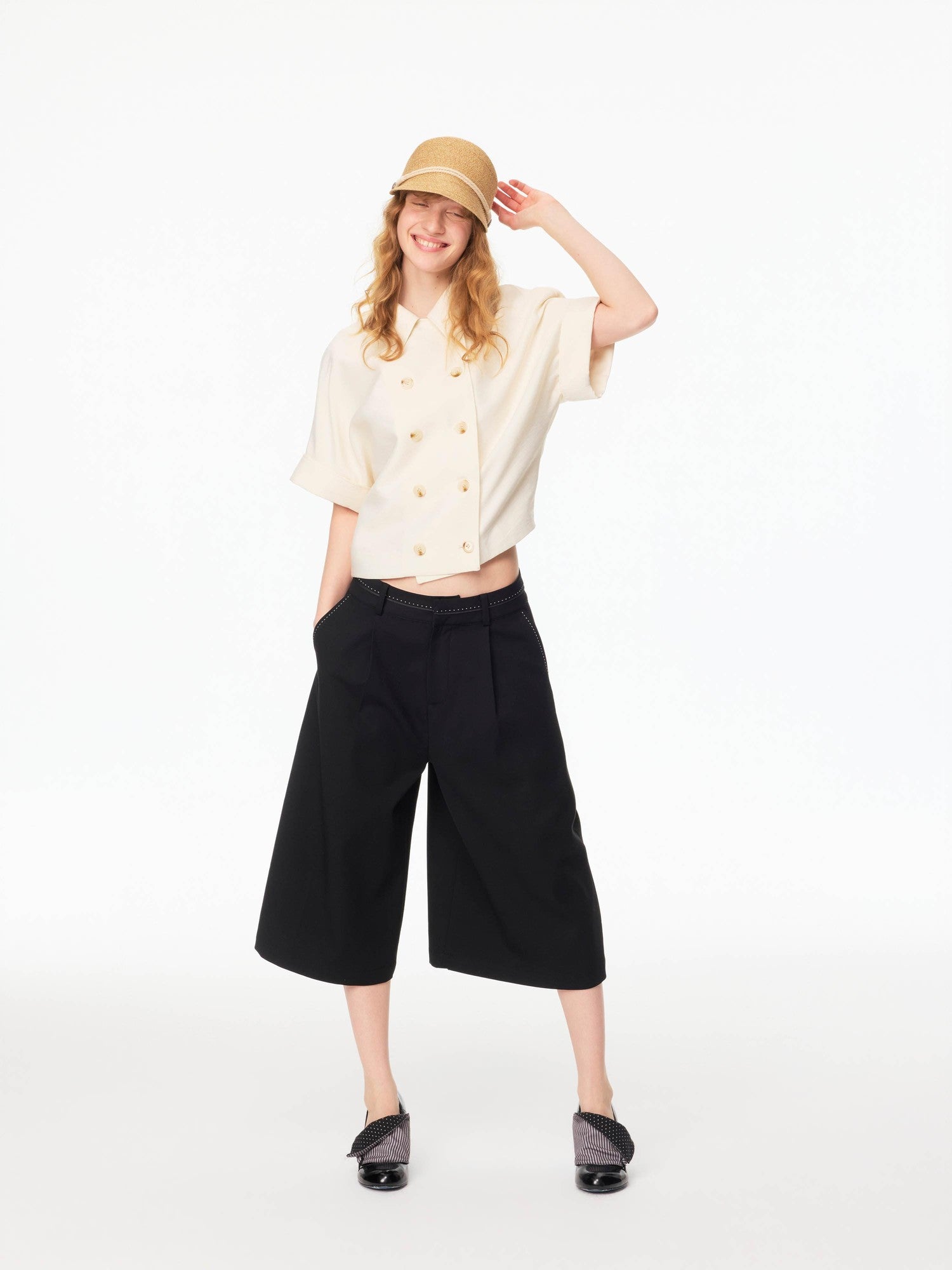 Northbutsouth Pearl Trim Pocket Straight Leg Relaxed Women&