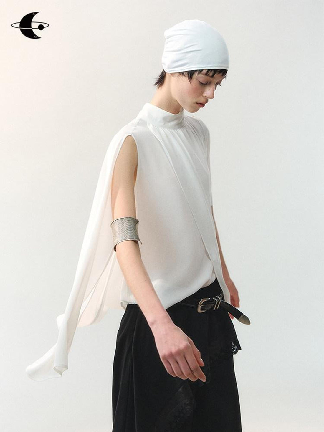 AnnoMundi Night Shadow Airy Draped Asymmetrical Layered Sheer Women&