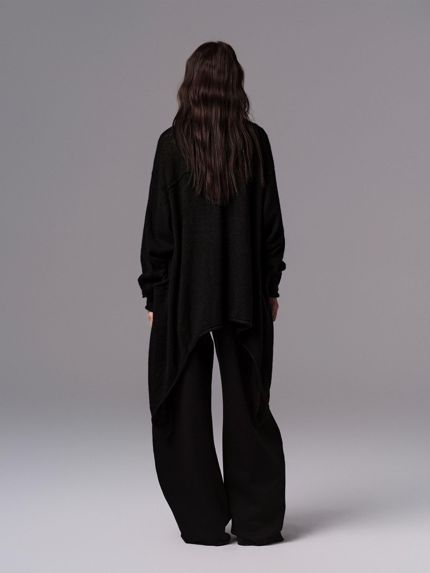 Low pixel Cozy Wool Blend Gothic Oversized Open Front Knit Women Black Cardigans