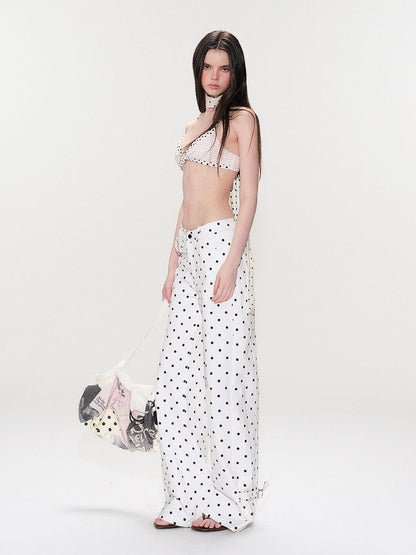 The NeverMore Alphabet And Number Print Cotton Pouch Double Strap Youth Casual White Tote Bags