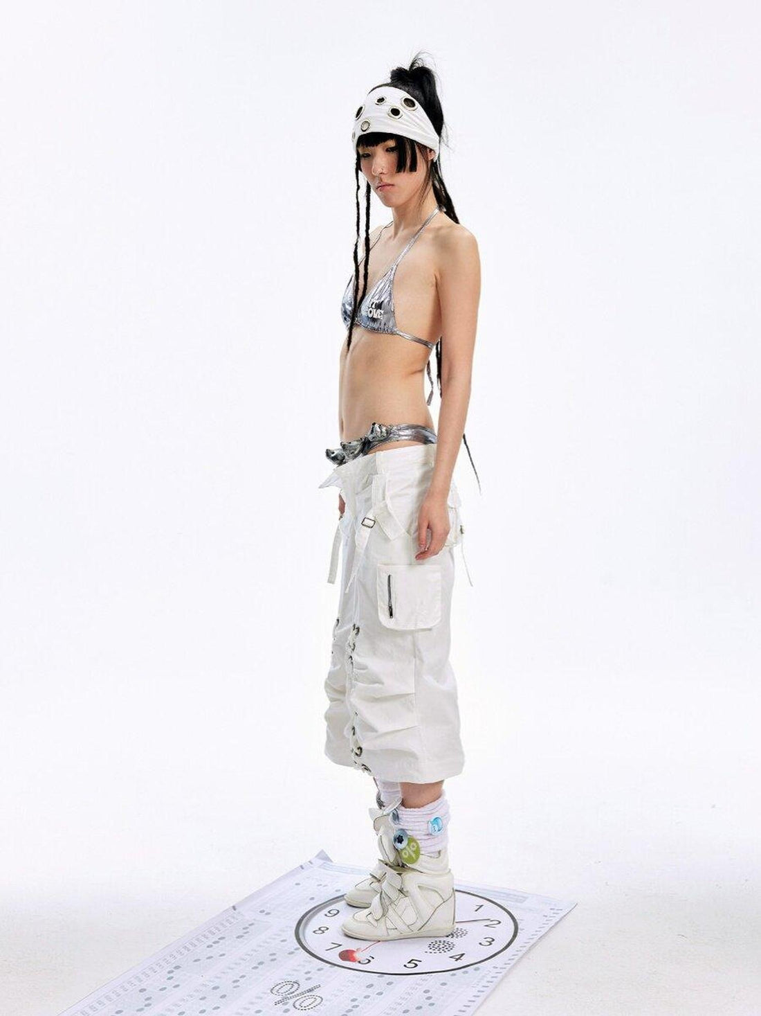 nit alcove Original Baggy Low Waist Cotton Unisex White Casual Street Mid-Length Shorts