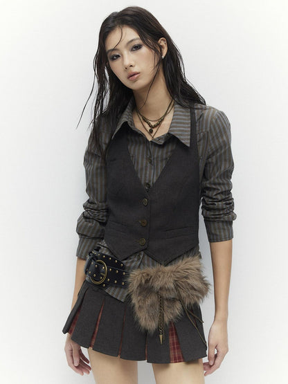 Low pixel Breathable Cotton Vintage Fitted Striped Button Long Sleeve Women Shirts