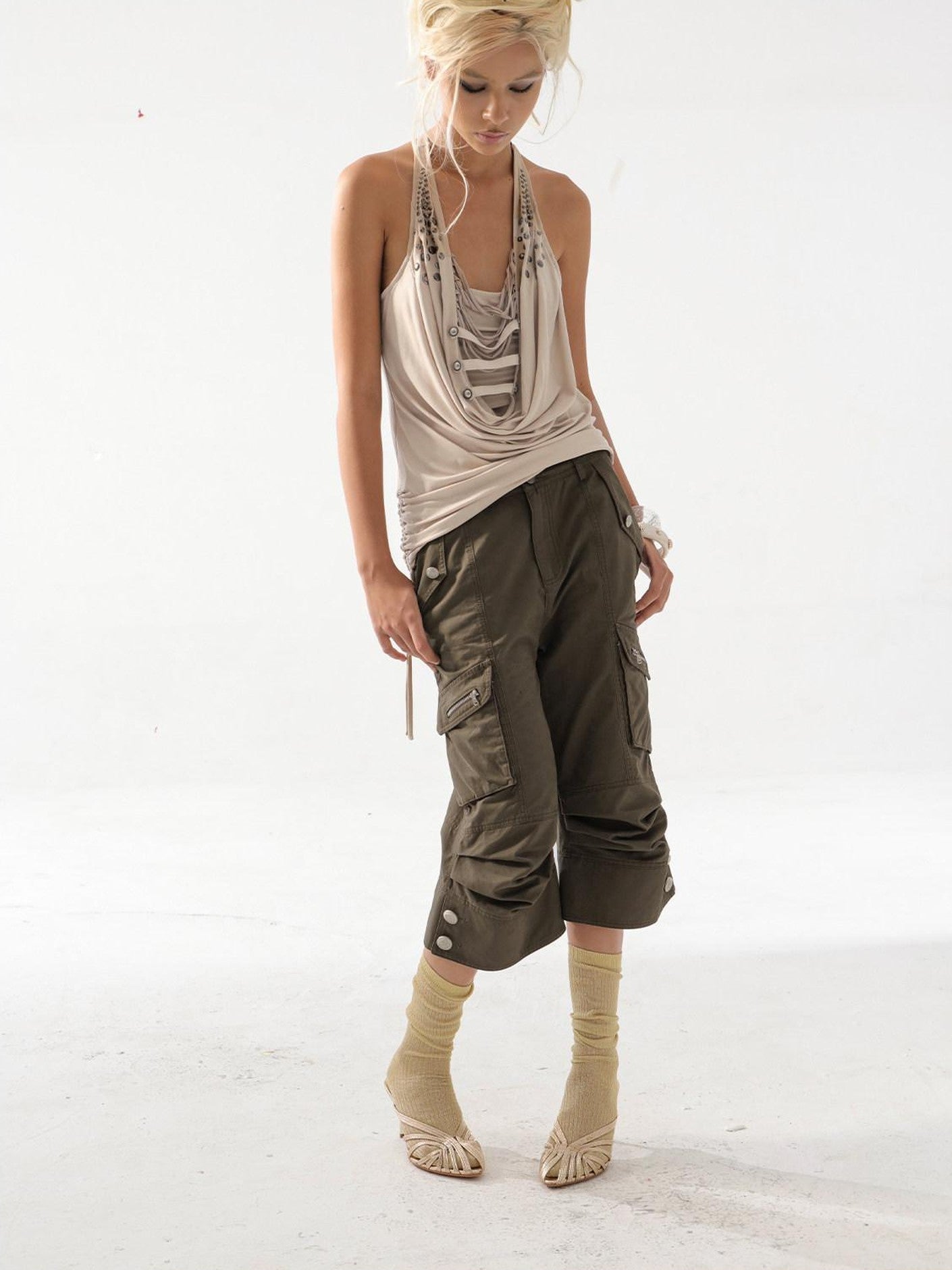 DoublePunch Vintage Biker Washed Cargo Women&