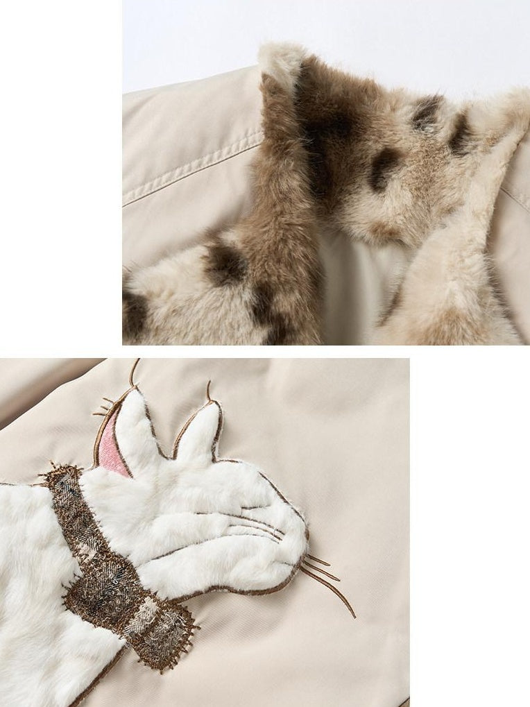 OuttheBlue 90 Percent Duck Down Warm Thick Casual Loose Short Lapel Women Down Jackets